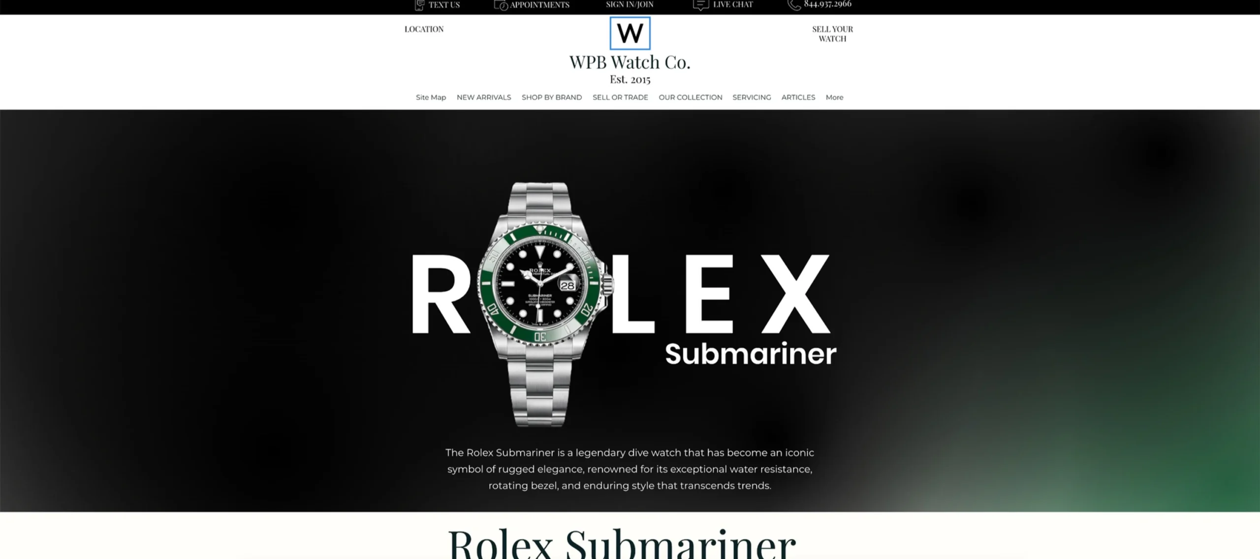 luxury watch website design in West Palm Beach Flrorida