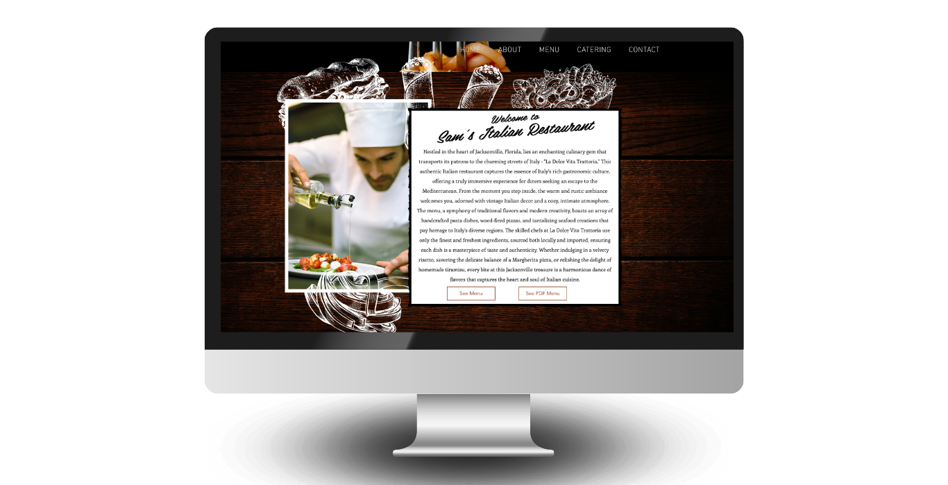 beautiful website design for pizza restaurant in West Palm Beach Florida